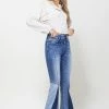 VERVET By Flying Monkey VERVET High Rise Super Flare Denim Jeans With Panel