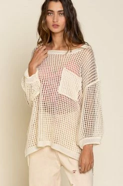 POL Oversized Sheer Pullover Sweater Fresh From LA