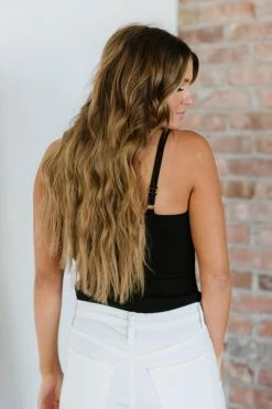 Trendsi Laced-Up Luxe Ribbed Bodysuit