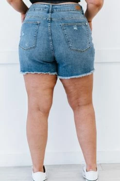 Trendsi 2XL Judy Blue Sandra Retro Floral Print Patch Denim Shorts