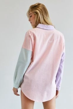 Davi & Dani Multi Color Stripe Button Down Top Fresh From LA 16 Davi & Dani Multi Color Stripe Button Down Top Fresh From LA