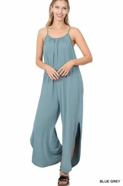 ZENANA Sleeveless Jumpsuit With Leg Slit Fresh From LA