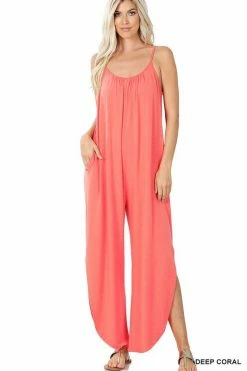 ZENANA Sleeveless Jumpsuit With Leg Slit Fresh From LA