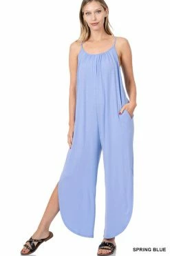 ZENANA Sleeveless Jumpsuit With Leg Slit Fresh From LA