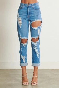 Vibrant M.i.U Medium VIBRANT MIU High Waisted Distressed Boyfriend Jean