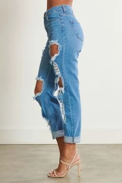Vibrant M.i.U Medium VIBRANT MIU High Waisted Distressed Boyfriend Jean