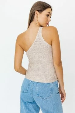 LE LIS One Shoulder Tape Yarn Knit Tank Top Fresh From LA