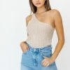 LE LIS One Shoulder Tape Yarn Knit Tank Top Fresh From LA