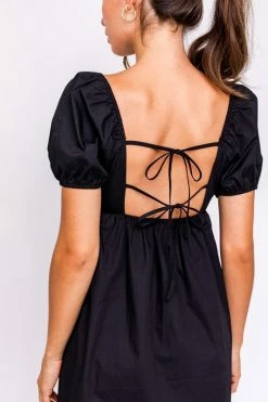 LE LIS Short Sleeve Back Tie Detail Babydoll Dress 25 LE LIS Short Sleeve Back Tie Detail Babydoll Dress