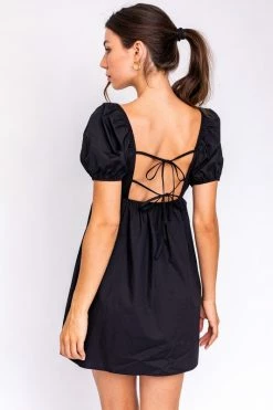 LE LIS Short Sleeve Back Tie Detail Babydoll Dress 19 LE LIS Short Sleeve Back Tie Detail Babydoll Dress