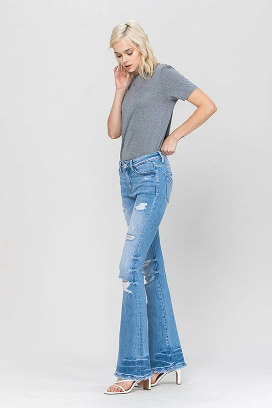 VERVET By Flying Monkey VERVET Jayda Distressed Flare Jeans - Lt Wash Fresh From LA 9 VERVET By Flying Monkey VERVET Jayda Distressed Flare Jeans - Lt Wash Fresh From LA