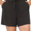 ZENANA FRENCH TERRY DRAWSTRING WAIST SHORTS (Plus Size) 1 ZENANA FRENCH TERRY DRAWSTRING WAIST SHORTS (Plus Size)