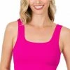 ZENANA Ribbed Square Neck Crop Tank Tops Fresh From LA