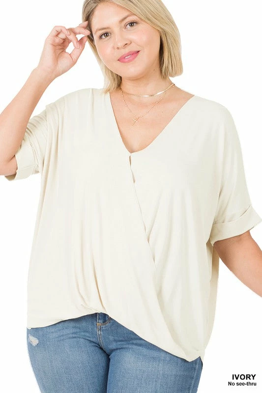 ZENANA Fresh From LA Rayon Crepe Layered Look Top (Plus Size) 4 ZENANA Fresh From LA Rayon Crepe Layered Look Top (Plus Size)