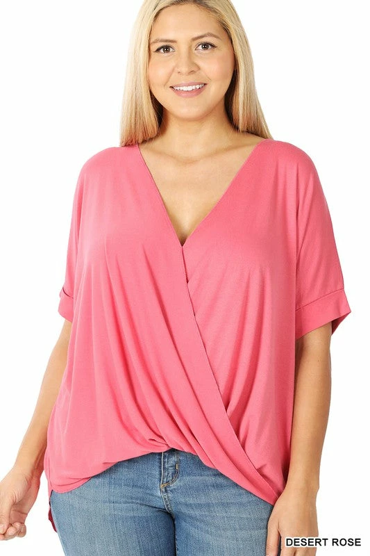 ZENANA Fresh From LA Rayon Crepe Layered Look Top (Plus Size) 6 ZENANA Fresh From LA Rayon Crepe Layered Look Top (Plus Size)