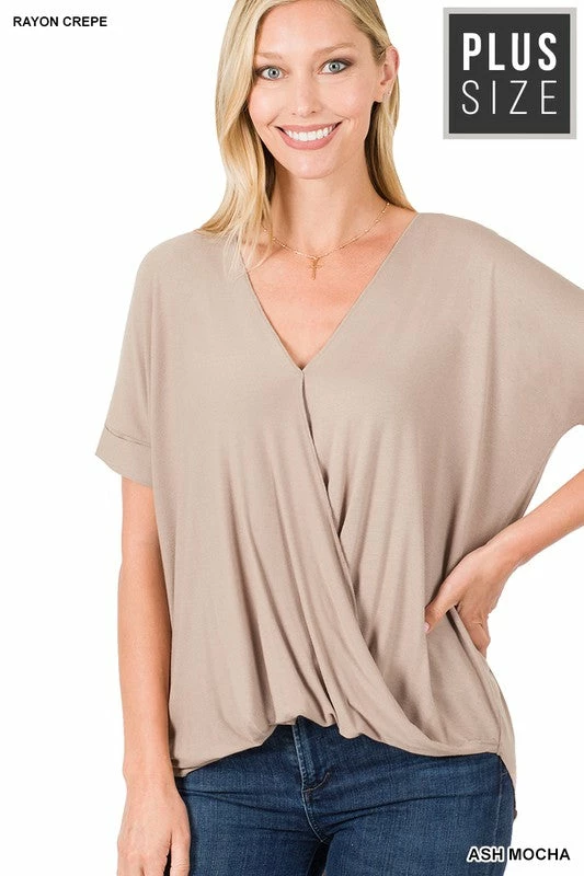 ZENANA Fresh From LA Rayon Crepe Layered Look Top (Plus Size) 9 ZENANA Fresh From LA Rayon Crepe Layered Look Top (Plus Size)