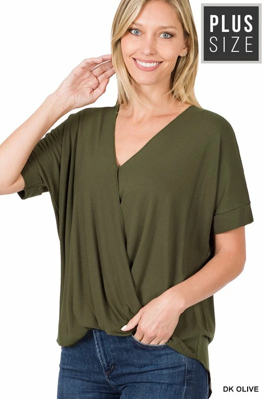 ZENANA Fresh From LA Rayon Crepe Layered Look Top (Plus Size) 10 ZENANA Fresh From LA Rayon Crepe Layered Look Top (Plus Size)