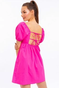 LE LIS Short Sleeve Back Tie Detail Babydoll Dress 27 LE LIS Short Sleeve Back Tie Detail Babydoll Dress