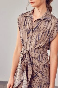 Do + Be Collection Fresh From LA DO & BE Zebra Print Front Tie Dress