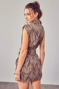 Do + Be Collection Fresh From LA DO & BE Zebra Print Front Tie Dress