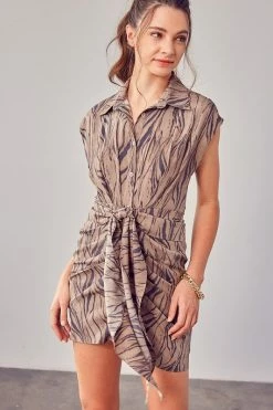 Do + Be Collection Fresh From LA DO & BE Zebra Print Front Tie Dress