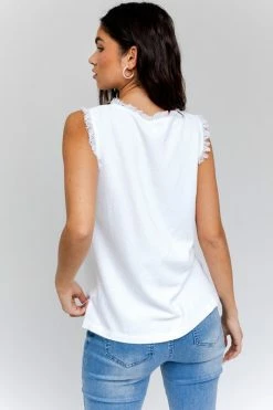 Gilli Edgy Frayed Sleeveless Top Fresh From LA