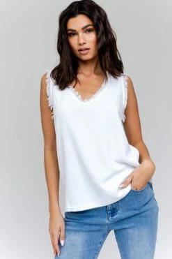 Gilli Edgy Frayed Sleeveless Top Fresh From LA