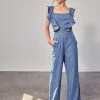 Do + Be Collection DO & BE Ruffle Sleeve Open Back Jumpsuit 1 Do + Be Collection DO & BE Ruffle Sleeve Open Back Jumpsuit