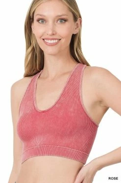 ZENANA FFLA Shine Bright Mineral Wash Crop Tops