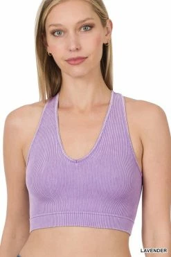 ZENANA FFLA Shine Bright Mineral Wash Crop Tops