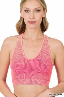 ZENANA FFLA Shine Bright Mineral Wash Crop Tops