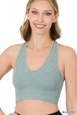 ZENANA FFLA Shine Bright Mineral Wash Crop Tops