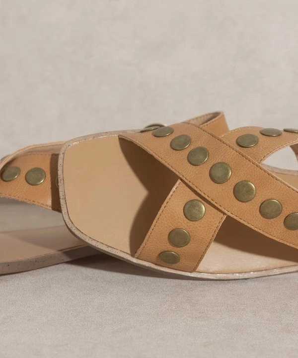 KKE Originals OASIS SOCIETY Kylie Studded Cross Band Sandal 7 KKE Originals OASIS SOCIETY Kylie Studded Cross Band Sandal