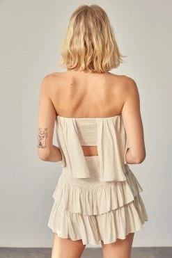 Mustard Seed Tube Top Ruffle Dress With Shorts Fresh From LA