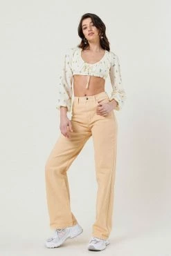 Vibrant M.i.U VIBRANT MIU High Waisted Wide Straight Cut Jeans Fresh From LA