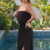 Ninexis Front Side Slit Tube Top Beach Dress