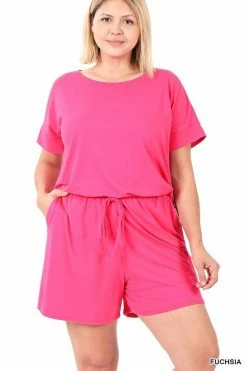 ZENANA All The Things Romper (Plus Size) Fresh From LA
