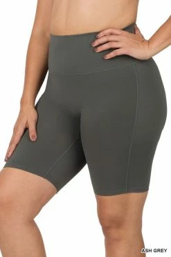 ZENANA Athletic High Rise Biker Shorts (Plus Size) Fresh From LA