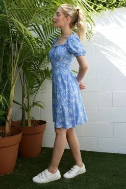 Lilou Fresh From LA SS Puff Sleeve Dress