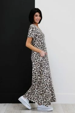 Trendsi 1XL Born To Be Wild Leopard Print Maxi Dress
