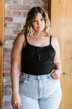 Trendsi Laced-Up Luxe Ribbed Bodysuit