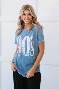 Trendsi Fresh From LA 90's Graphic Tee - Blue
