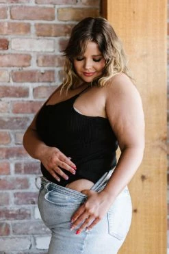 Trendsi Laced-Up Luxe Ribbed Bodysuit