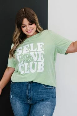Trendsi Self Love Club Graphic Tee - Lime Fresh From LA