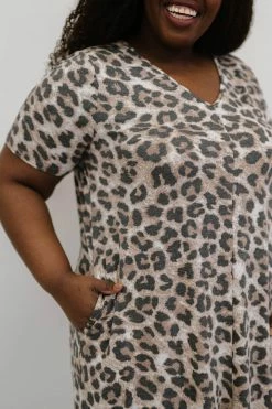 Trendsi 1XL Born To Be Wild Leopard Print Maxi Dress