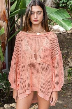 POL Oversized Sheer Pullover Sweater Fresh From LA