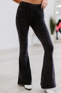 Trendsi Fresh From LA Cloud Walker Acid Wash Raw Hem Flare Pants