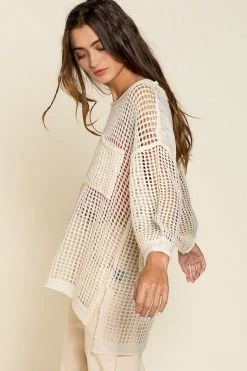 POL Oversized Sheer Pullover Sweater Fresh From LA