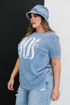Trendsi Fresh From LA 90's Graphic Tee - Blue