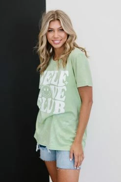 Trendsi Self Love Club Graphic Tee - Lime Fresh From LA